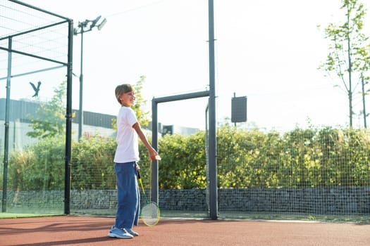 portrait of girl at the tennis court. High quality photo