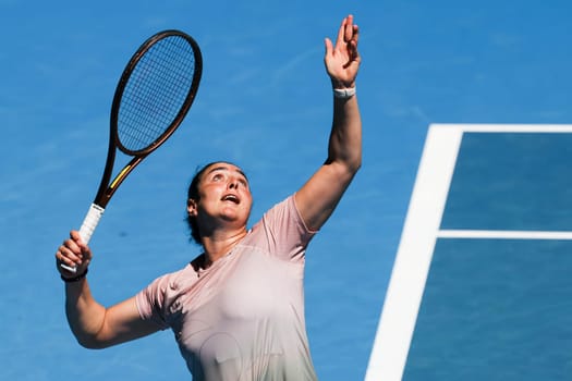 MELBOURNE, AUSTRALIA - JANUARY 12: Ons Jabeur of Tunisia practices with Naomi Osaka of Japan ahead of the 2024 Australian Open at Melbourne Park on January 12, 2024 in Melbourne, Australia.