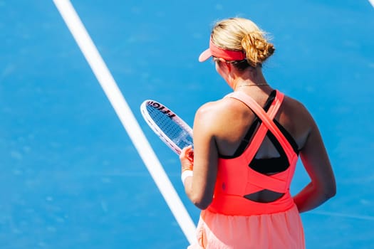 MELBOURNE, AUSTRALIA - JANUARY 12: Danielle Collins plays Mirra Andreeva of Russia during day three of the 2024 Kooyong Classic at Kooyong on January 12, 2024 in Melbourne, Australia.