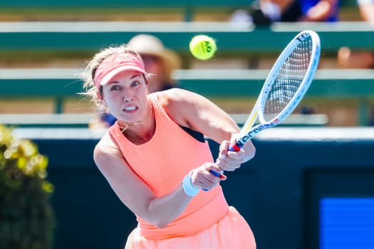 MELBOURNE, AUSTRALIA - JANUARY 12: Danielle Collins plays Mirra Andreeva of Russia during day three of the 2024 Kooyong Classic at Kooyong on January 12, 2024 in Melbourne, Australia.