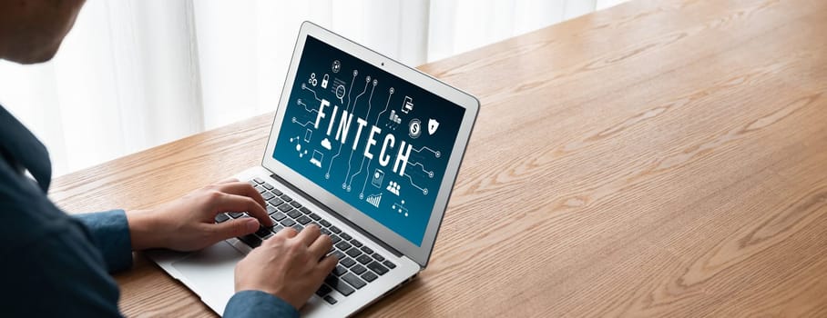 Fintech financial technology software for modish business to analyze marketing strategy