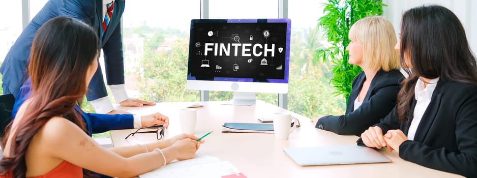 Fintech financial technology software for modish business to analyze marketing strategy