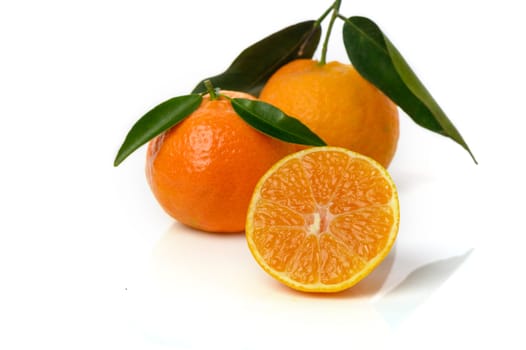 fresh tangerine on white background 6