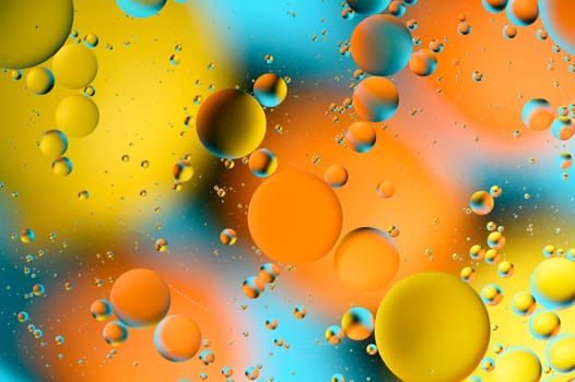 blue and orange spots with multi-colored circles similar to the galaxy and microcosm 5