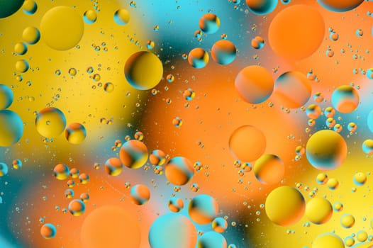 blue and orange spots with multi-colored circles similar to the galaxy and microcosm 8