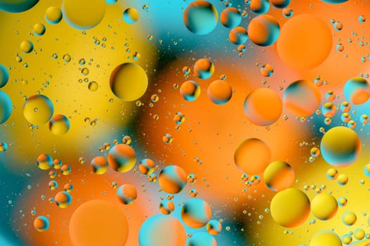 blue and orange spots with multi-colored circles similar to the galaxy and microcosm 9