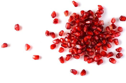 juicy pomegranate seeds on white background 3