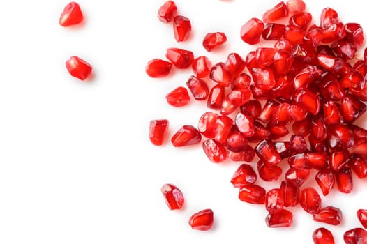 juicy pomegranate seeds on white background 8