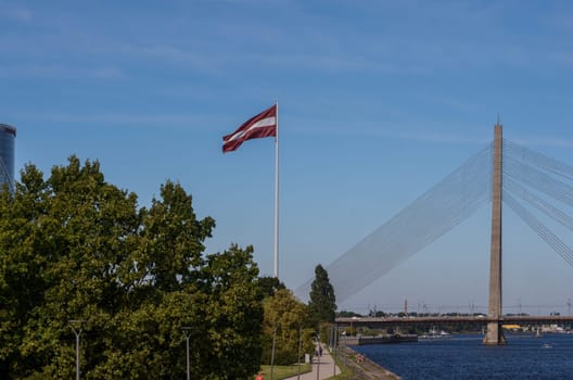 the largest flag of Latvia in Riga