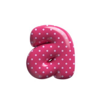 Polka dot letter A - Small 3d pink retro font isolated on white background. This alphabet is perfect for creative illustrations related but not limited to Fashion, retro design, decoration...