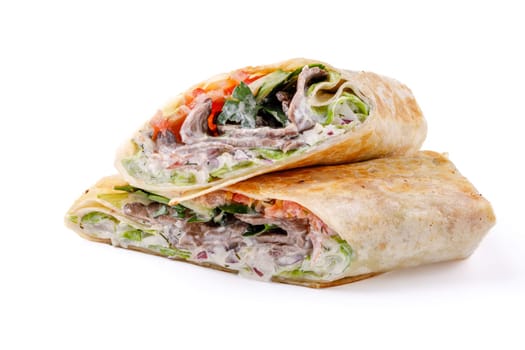 appetizing fresh doner on white background for food delivery site 1