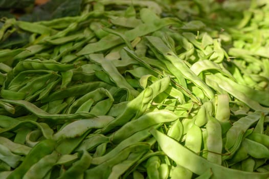 fresh pods of green beans at the local market 1