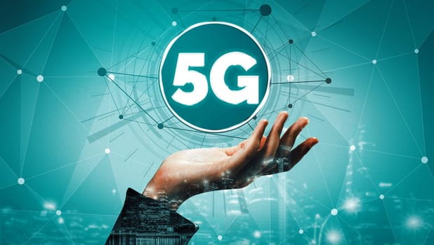 5G Communication Technology Wireless Internet Network for Global Business Growth, Social Media, Digital E-commerce and Entertainment Home Use. uds