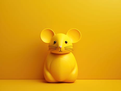 Cute Mouse Rat Celebration: Funny Holiday Toy Illustration on White Background