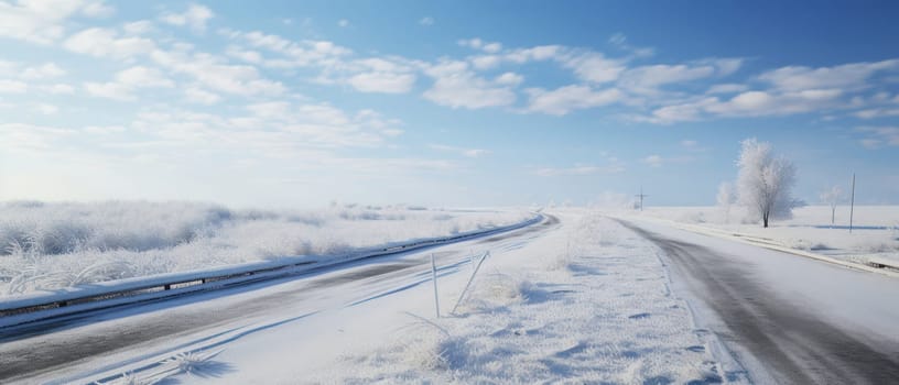 Winter Wonderland: A Serene Frozen Landscape of Snowy Tranquility.