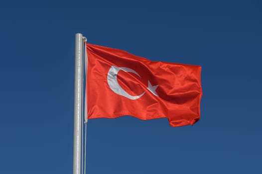 Turkey flag against blue sky 3