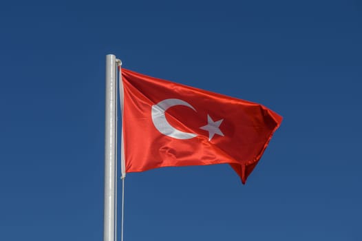 Turkey flag against blue sky 4