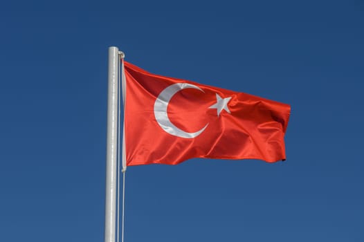 Turkey flag against blue sky 1