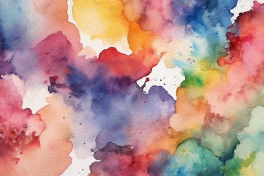 Abstract watercolor background in rainbow colors.