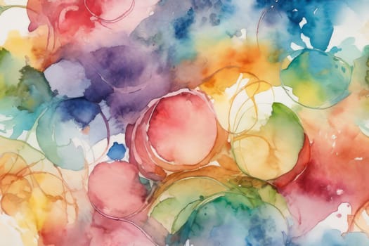 Abstract watercolor background in rainbow colors.