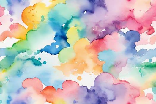 Abstract watercolor background in rainbow colors.