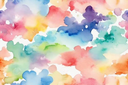 Abstract watercolor background in rainbow colors.