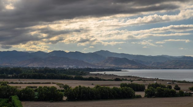 view from the roof of the building to the mountains and sea in Northern Cyprus 1