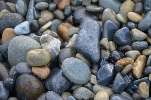 sea ​​stones on the beach of Cyprus in winter 2