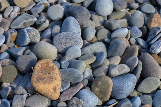 sea ​​stones on the beach of Cyprus in winter 1