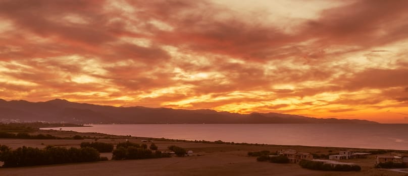 autumn sunset on the Mediterranean coast on the island of Cyprus 1