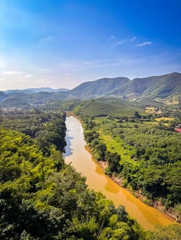 Aerial view of the Skywalk in Chiang Khan, Thailand, south east asia