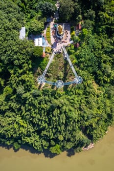 Aerial view of the Skywalk in Chiang Khan, Thailand, south east asia