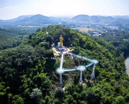 Aerial view of the Skywalk in Chiang Khan, Thailand, south east asia