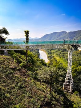 Aerial view of the Skywalk in Chiang Khan, Thailand, south east asia