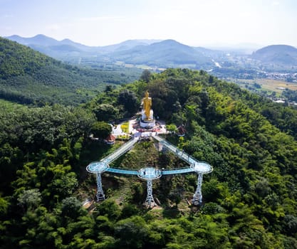 Aerial view of the Skywalk in Chiang Khan, Thailand, south east asia