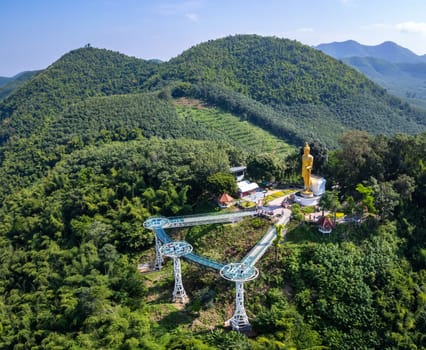 Aerial view of the Skywalk in Chiang Khan, Thailand, south east asia