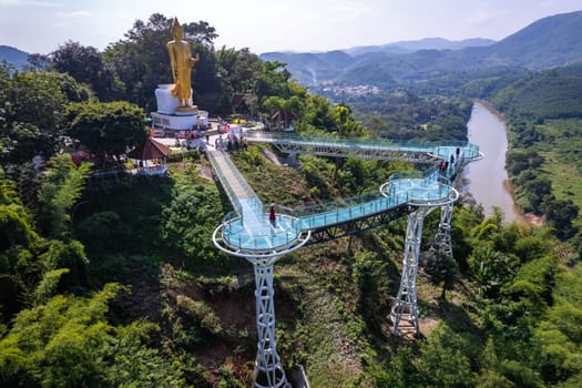 Aerial view of the Skywalk in Chiang Khan, Thailand, south east asia