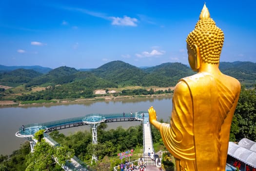 Aerial view of the Skywalk in Chiang Khan, Thailand, south east asia