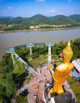 Aerial view of the Skywalk in Chiang Khan, Thailand, south east asia