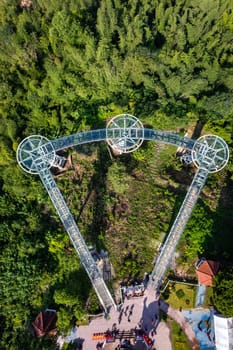 Aerial view of the Skywalk in Chiang Khan, Thailand, south east asia