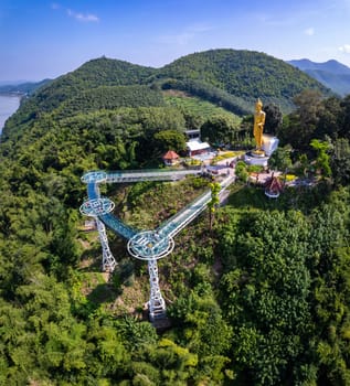 Aerial view of the Skywalk in Chiang Khan, Thailand, south east asia