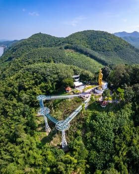 Aerial view of the Skywalk in Chiang Khan, Thailand, south east asia