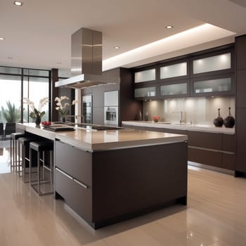 Modern elegant kitchen. High quality photo