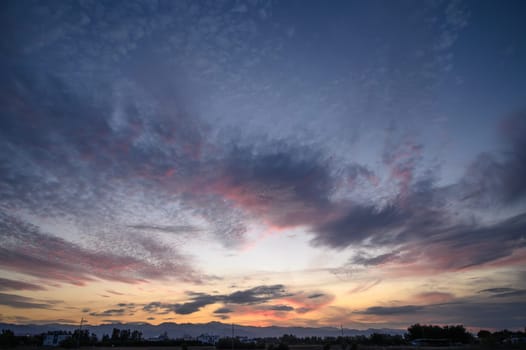 winter sky on the Mediterranean after sunset