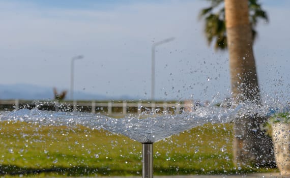 fountain on the beach in winter in Cyprus 1