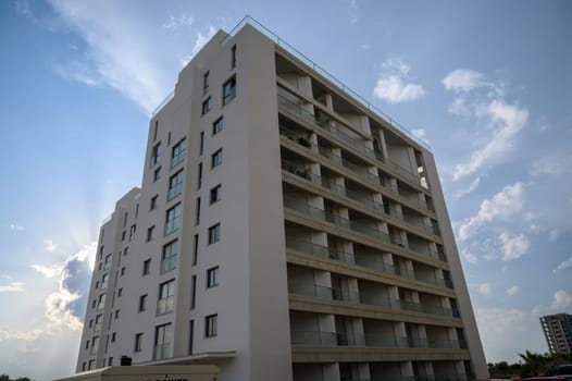 residential complex with white houses in winter in Northern Cyprus