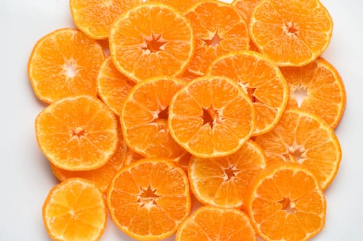 fresh juicy sliced ​​tangerines, background of sliced ​​tangerines 2