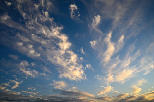 light overcast clouds in the winter Mediterranean sky at sunset 3