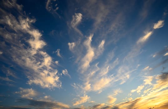 light overcast clouds in the winter Mediterranean sky at sunset 2