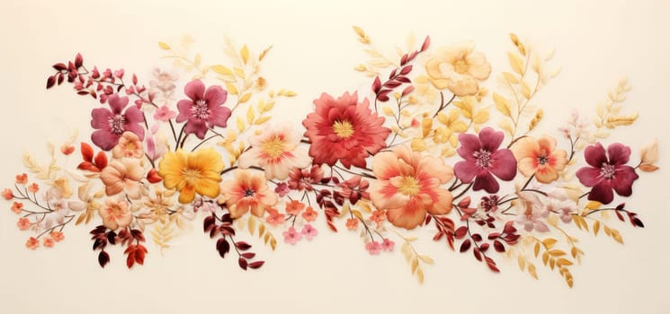 Romantic Floral Bouquet: A Beautiful Vintage Watercolor Illustration of Pink Blossoms in a Botanical Garden